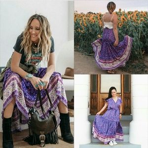Spell Bravehearts dahlia maxi skirt purple haze M